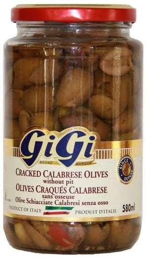 GIGI Olives craquées Calabrese dénoyautées